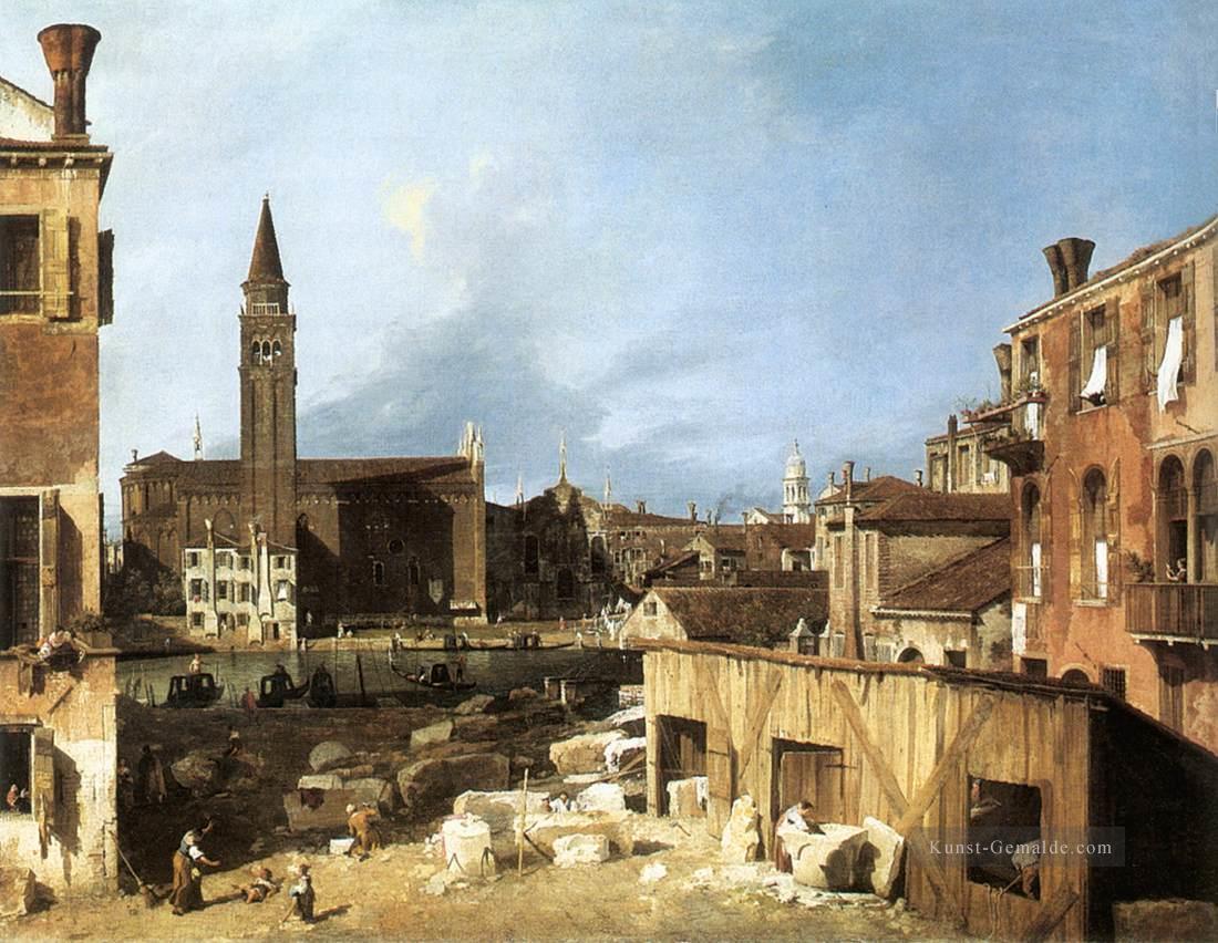 die Steinmetze Yard Canaletto Venedig Ölgemälde